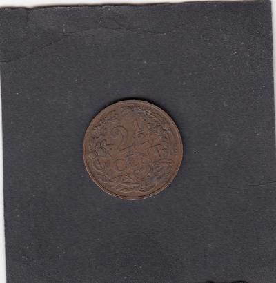 Beschrijving: 2 1/2 Cent WILHELMINA